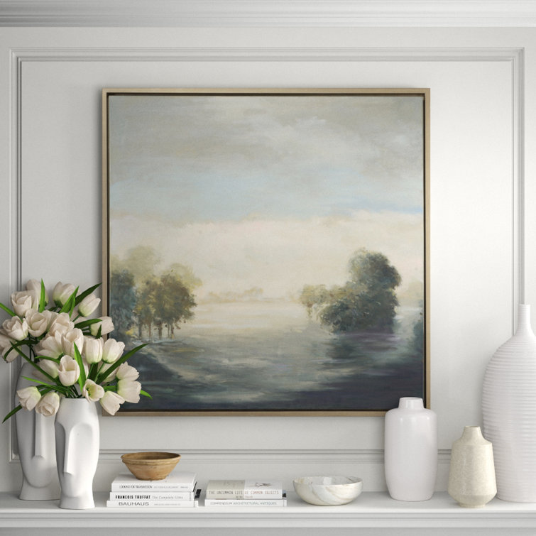 Morning Mist Silver Framed Oil Painting on Canvas