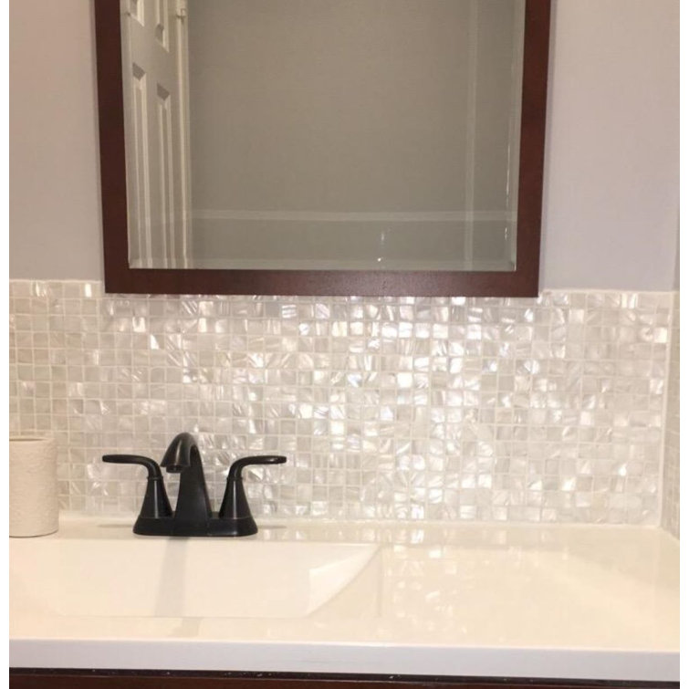 12" x 12" White Mother of Pearl Mosaic Tile