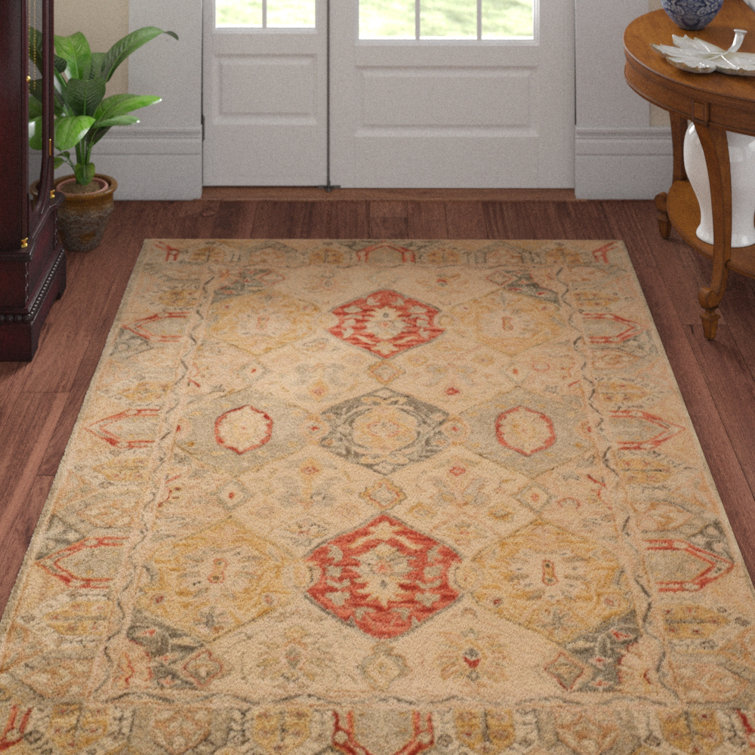 Antiquity Hand Tufted Red Wool Rectangular Area Rug