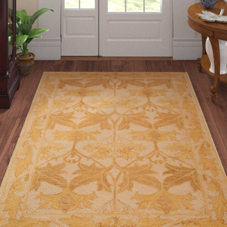 Antiquity Beige and Gold Hand-Tufted Wool Area Rug
