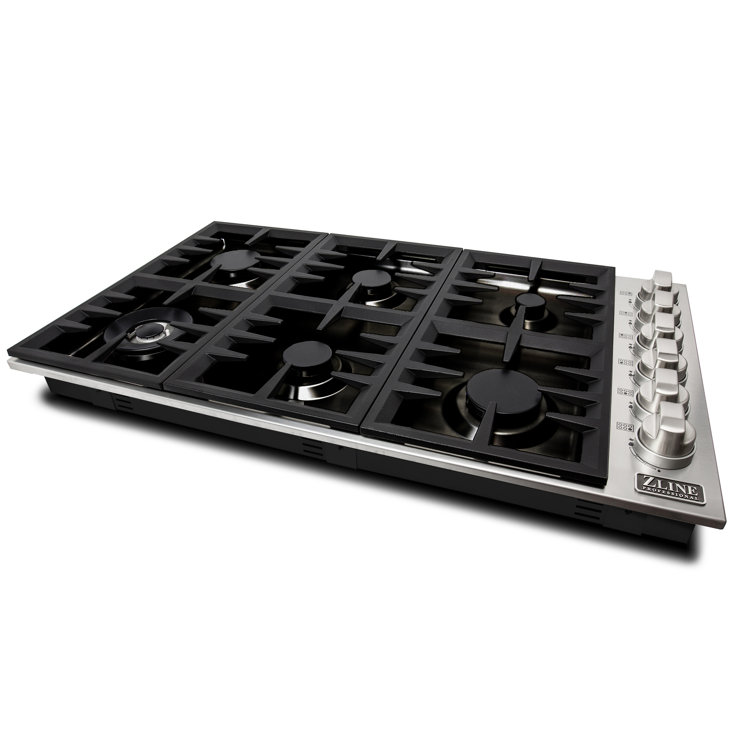 ZLINE 36" Stainless Steel 6-Burner Propane Gas Cooktop