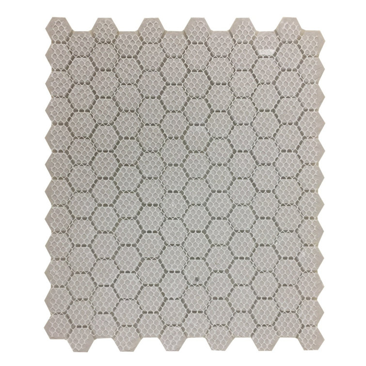 Hexagon Matte White and Black Porcelain Mosaic Tile Sheets for Kitchen and Bathroom