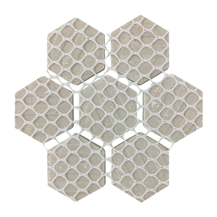 Hexagon Matte White and Black Porcelain Mosaic Tile Sheets for Kitchen and Bathroom