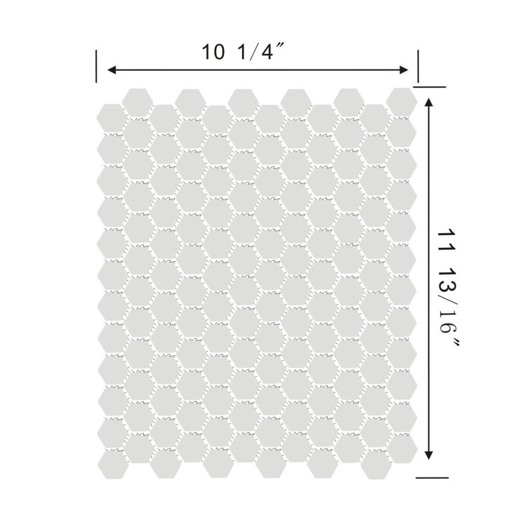 Hexagon Matte White and Black Porcelain Mosaic Tile Sheets for Kitchen and Bathroom
