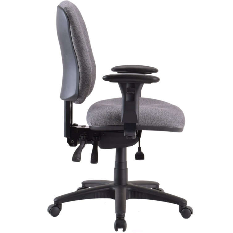 Gray Adjustable Swivel Task Chair with Plastic Frame