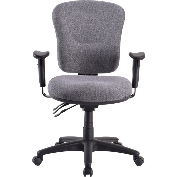 Gray Adjustable Swivel Task Chair with Plastic Frame