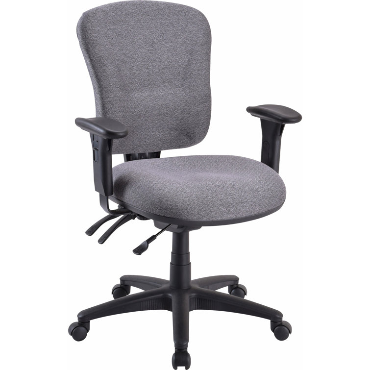 Gray Adjustable Swivel Task Chair with Plastic Frame