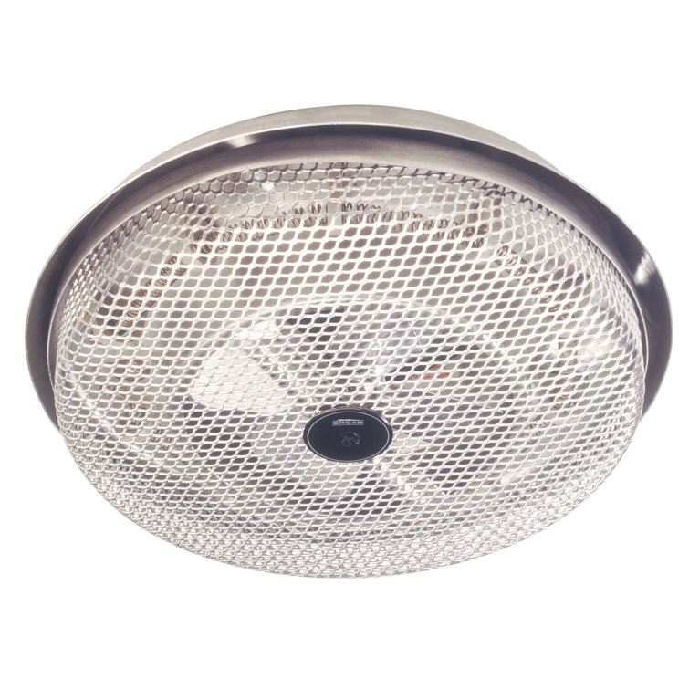 Silver 1250W Ceiling Mounted Electric Fan Heater