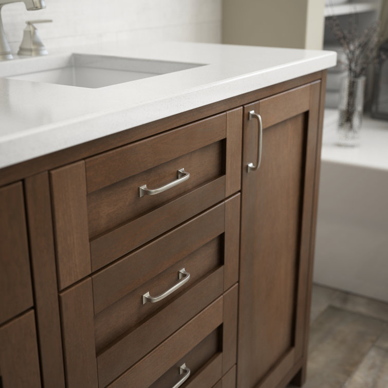 Satin Nickel 4" Cabinet Drawer Pull with Mounting Hardware