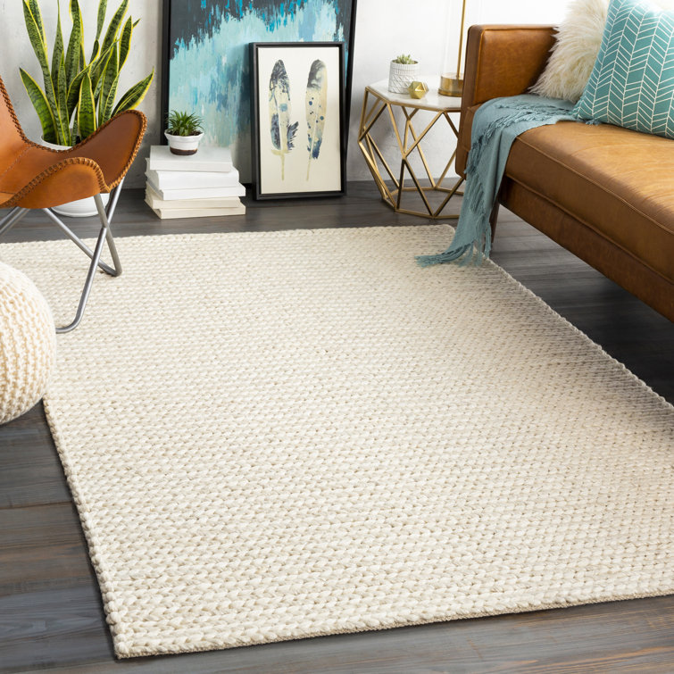 Ithaca Cream Braided Wool and Viscose 8' x 10' Rug