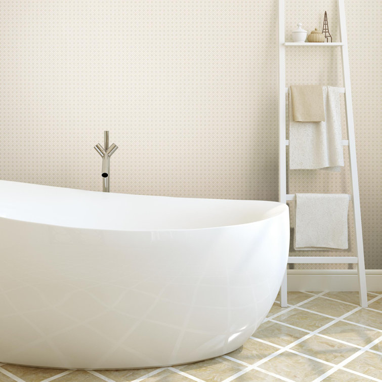 Tan Geometric Peel and Stick Washable Wallpaper Roll
