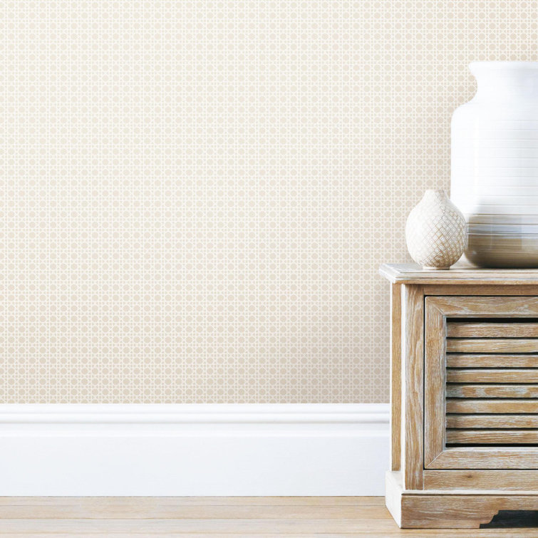 Tan Geometric Peel and Stick Washable Wallpaper Roll