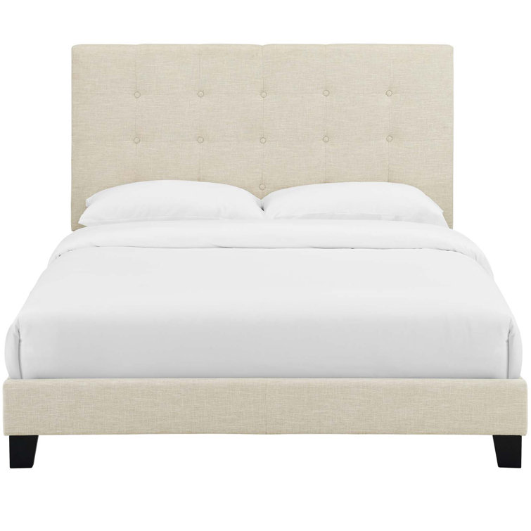 Melanie White King Velvet Tufted Upholstered Platform Bed