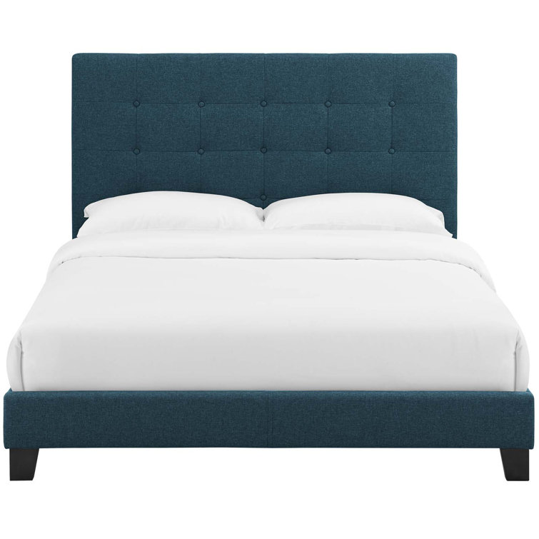 Melanie White King Velvet Tufted Upholstered Platform Bed