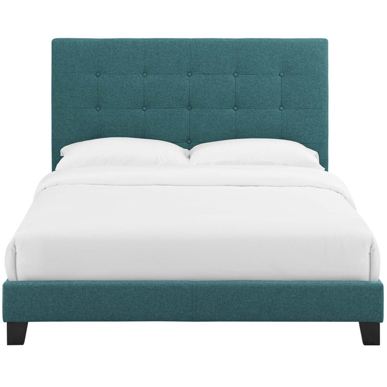 Melanie White King Velvet Tufted Upholstered Platform Bed