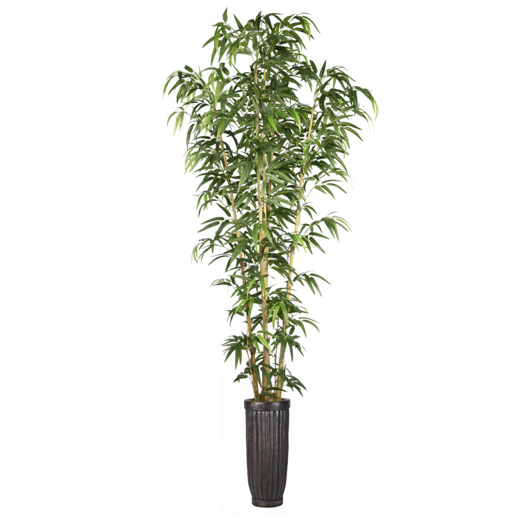 93" Tall Artificial Bamboo Tree in White Planter
