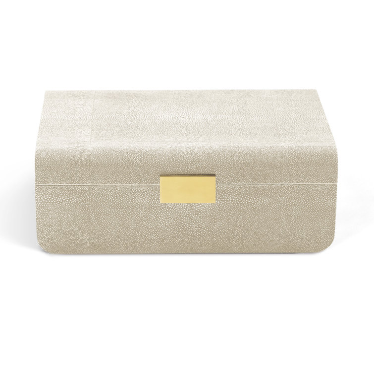 Wheat Faux Leather Jewelry Box with Suede Lining