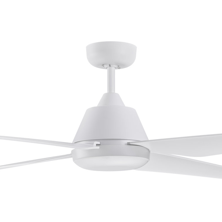 White Low Profile 52'' Ceiling Fan with Remote and LED Light