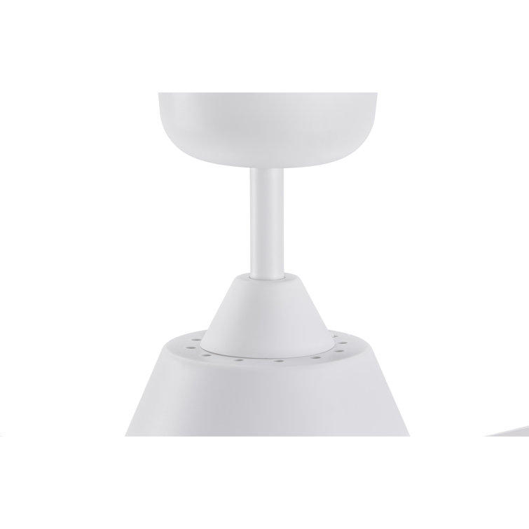 White Low Profile 52'' Ceiling Fan with Remote and LED Light