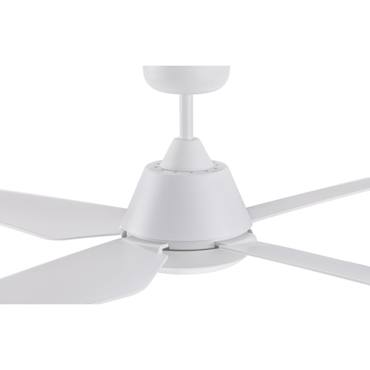 White Low Profile 52'' Ceiling Fan with Remote and LED Light