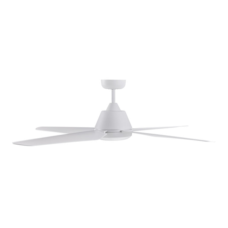 White Low Profile 52'' Ceiling Fan with Remote and LED Light