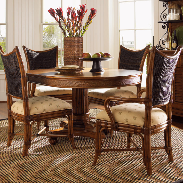 Brown Round Extendable Wood Dining Table