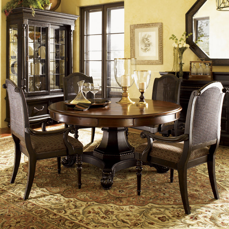Kingstown Bonaire 80" Round Traditional Brown Wood Dining Table