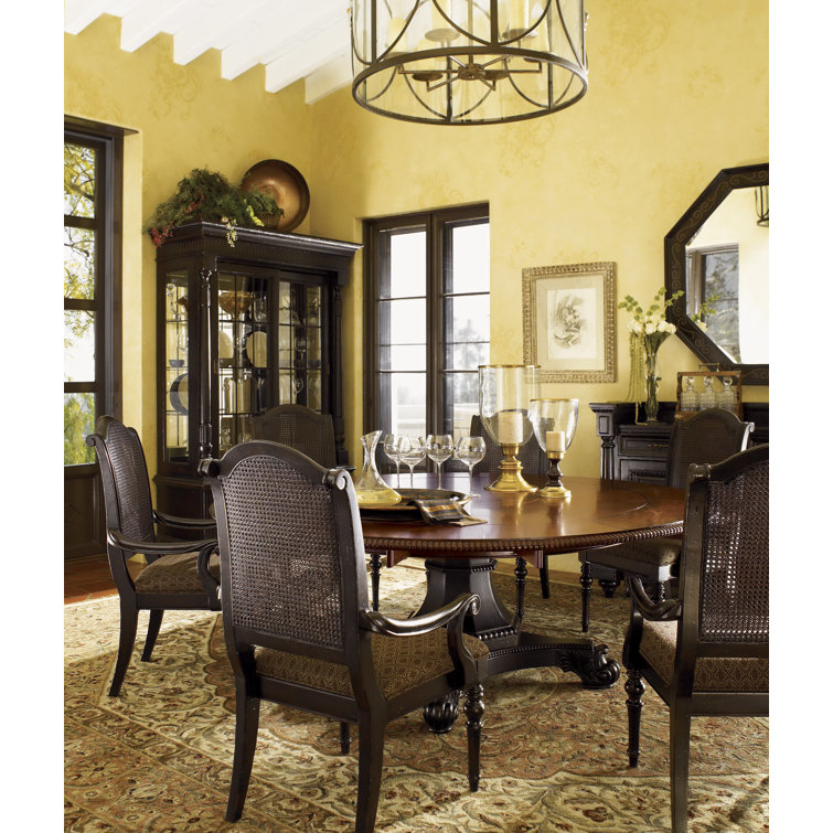 Kingstown Bonaire 80" Round Traditional Brown Wood Dining Table