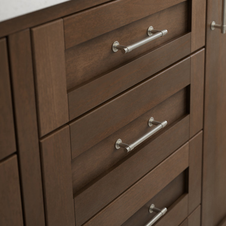 Satin Nickel 3" Industrial Bar Pull with Mounting Hardware