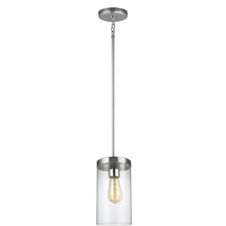Zire Minimalist Chrome 10'' Glass Pendant Light with LED