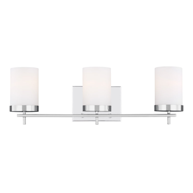 Zire Chrome 3-Light LED Vanity Fixture with Etched Glass