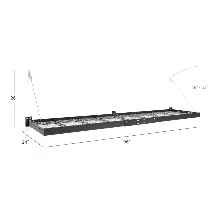 Black Steel Wall Mounted Garage Shelf Set