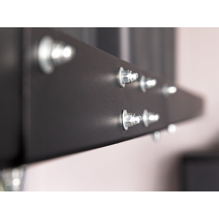 Black Steel Wall Mounted Garage Shelf Set