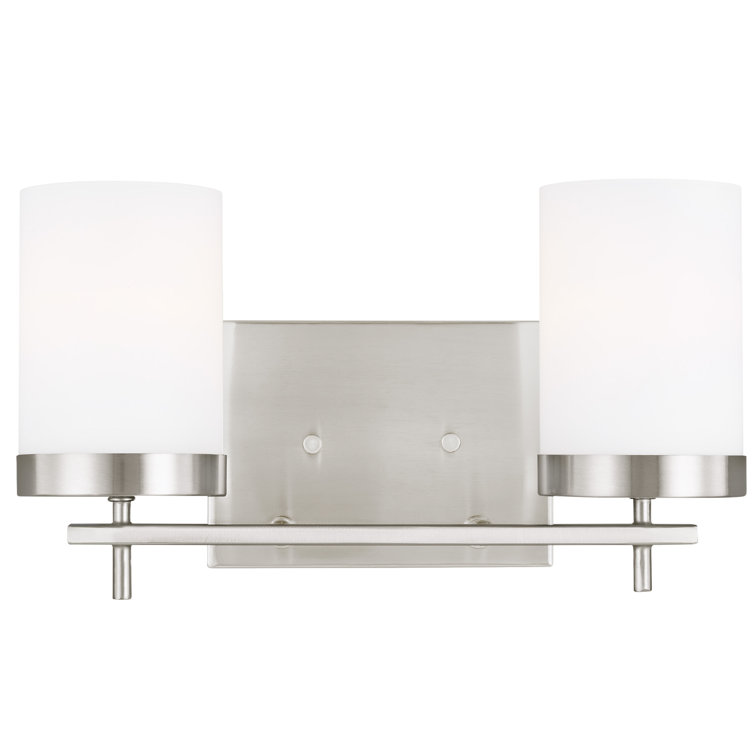 Sean Lavin Brushed Nickel Cylinder 2-Light Vanity Sconce