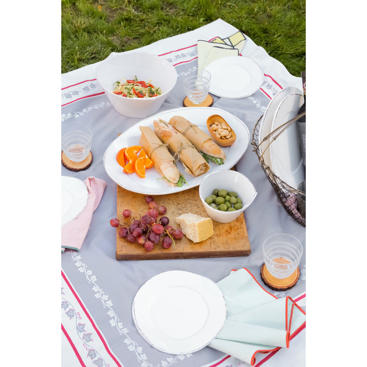Gray Ceramic 18.5" Oval Serving Platter