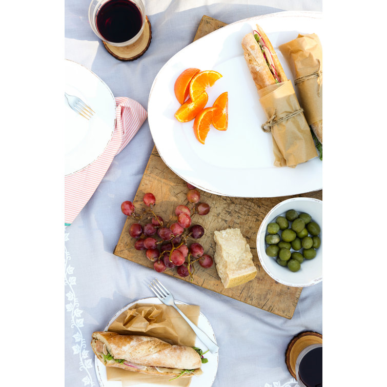 Gray Ceramic 18.5" Oval Serving Platter