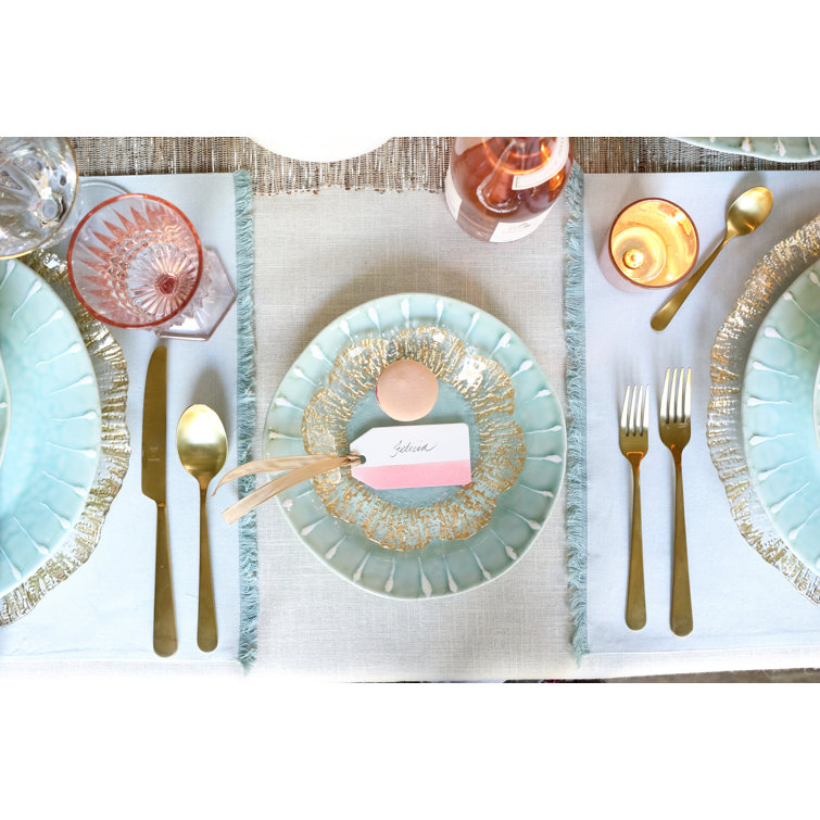 Elegant Gold-Plated Glass Canape Plate with Scallop Embellishment