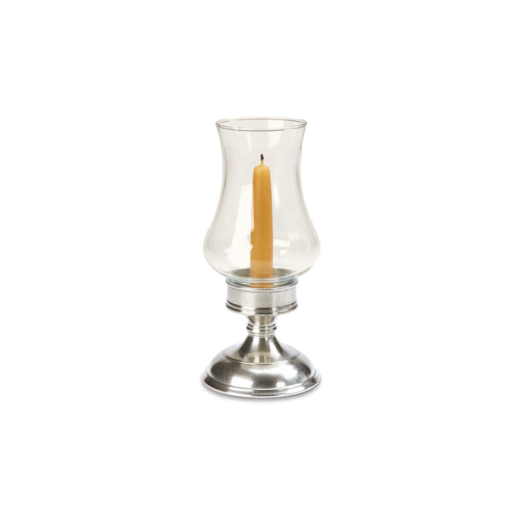 Classic European Pewter Hurricane Candle Holder