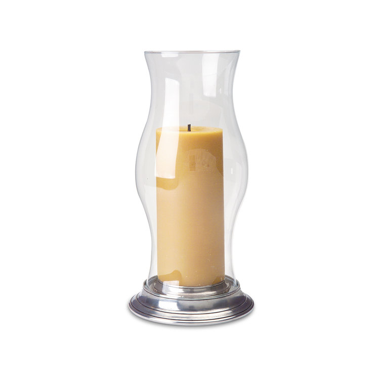 Elegant Pewter Convertible Hurricane Candle Holder
