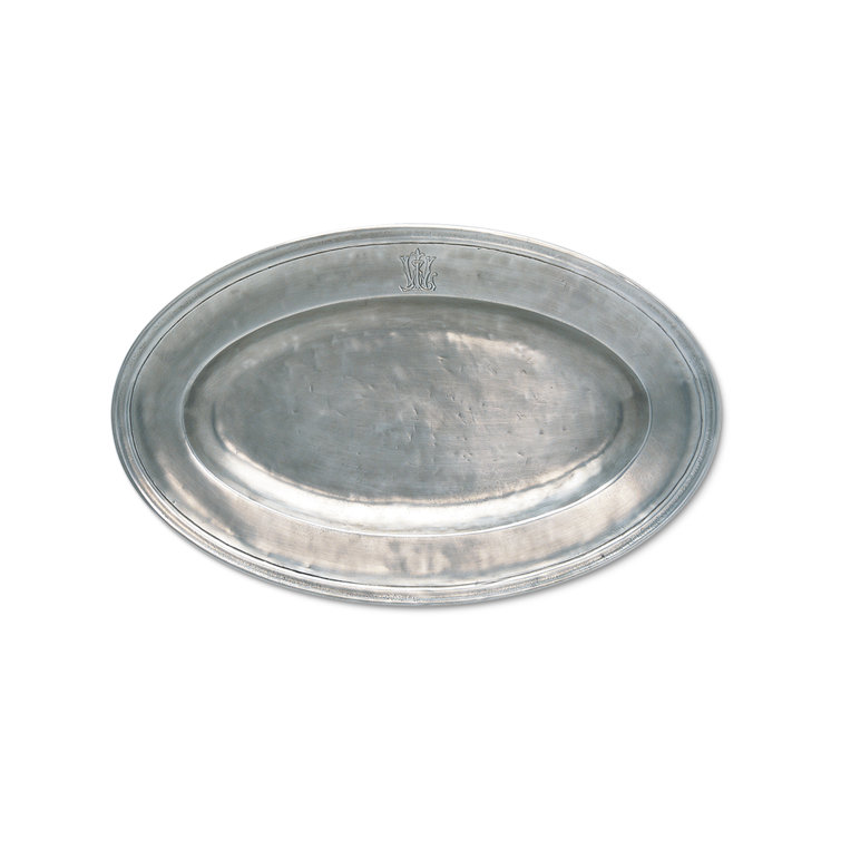 Handmade Oval Pewter Serving Platter