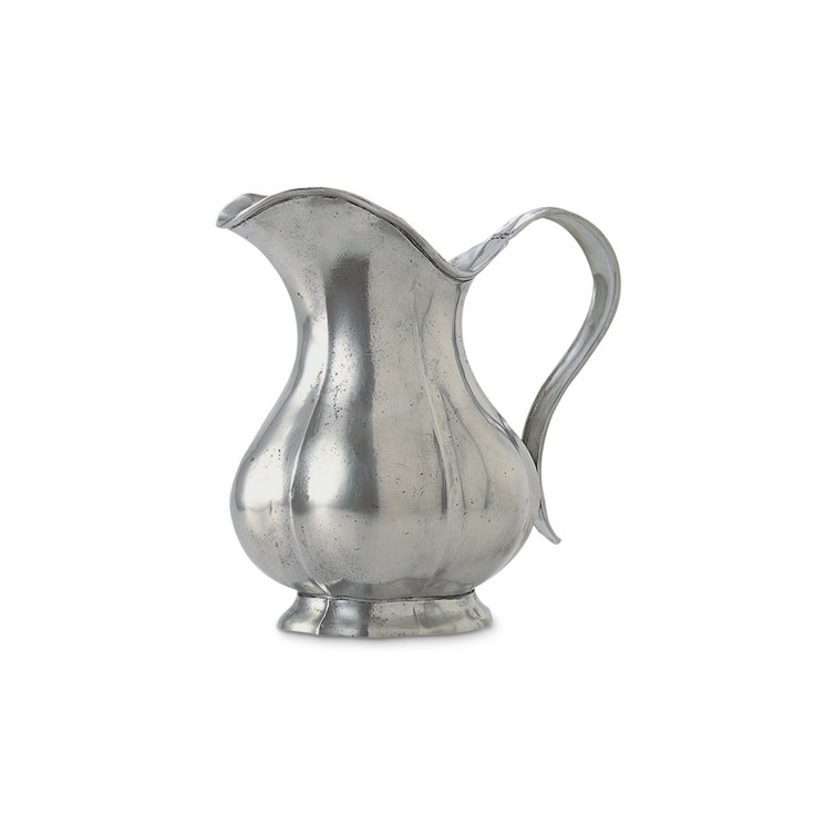 Classic Handmade Pewter Water Pitcher - 9" Italian Artisan Design