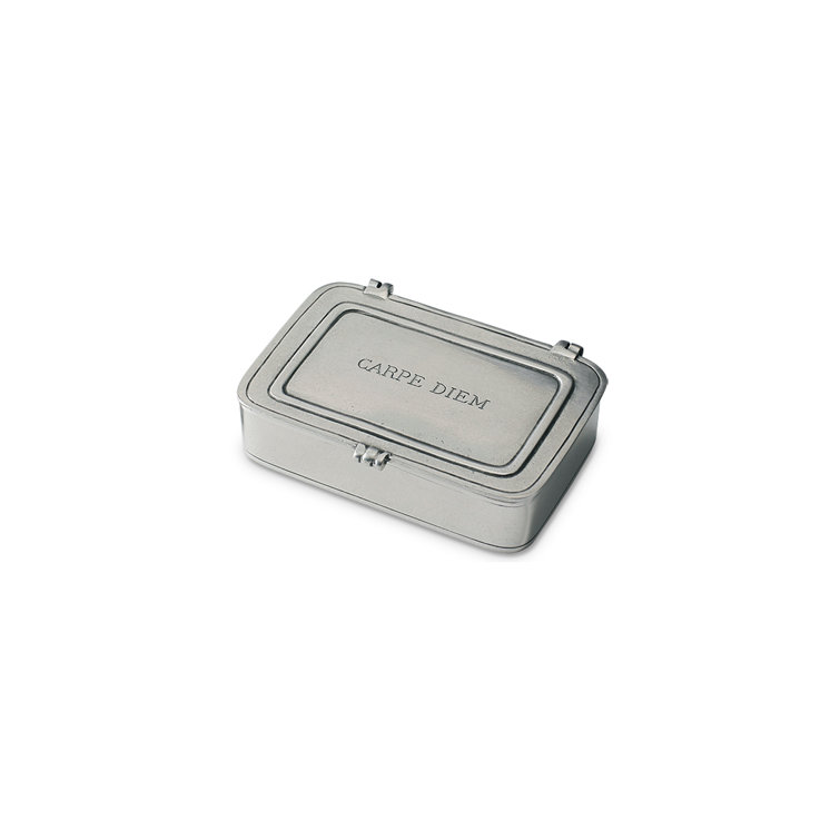 Small Pewter Carpe Diem Lidded Box