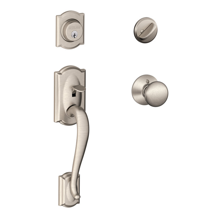 Satin Nickel Classic Entry Handleset with Deadbolt and Knob
