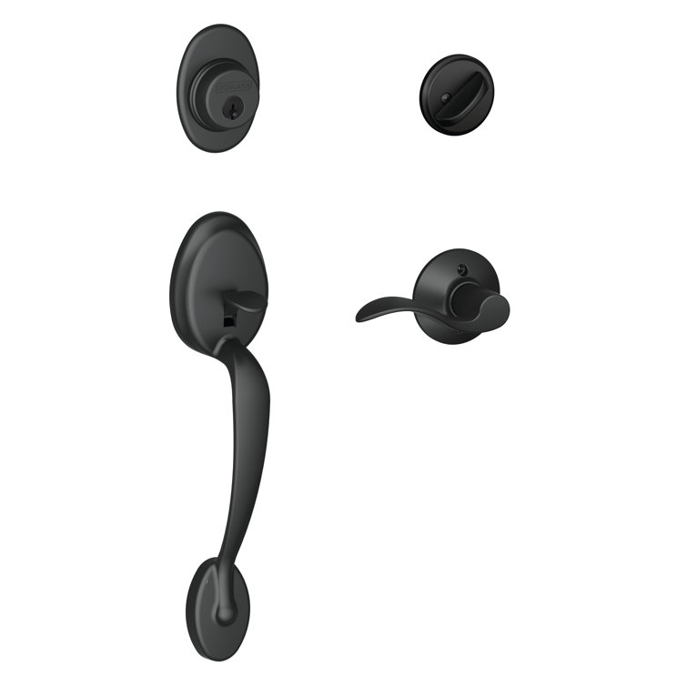 Matte Black Single Cylinder Handleset with Lever