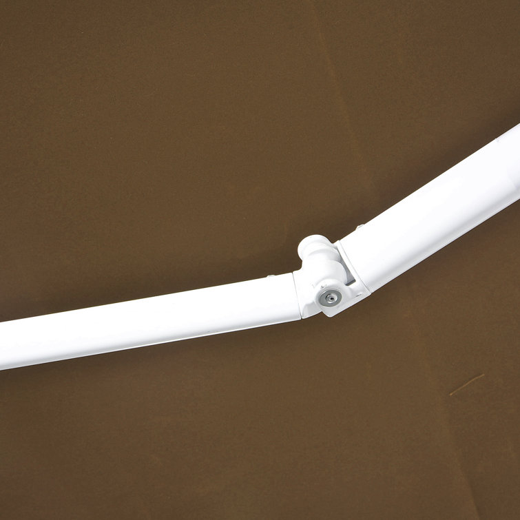Outsunny 116.25" Coffee Fabric Retractable Patio Awning with Aluminum Frame