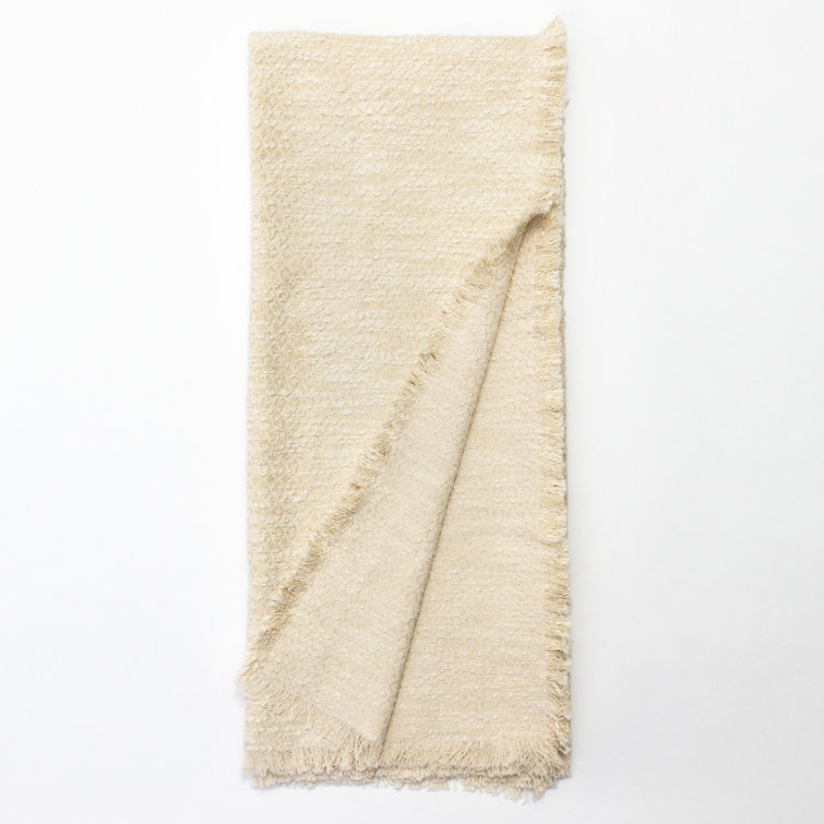 Ivory Hand Woven Machine Washable Throw Blanket