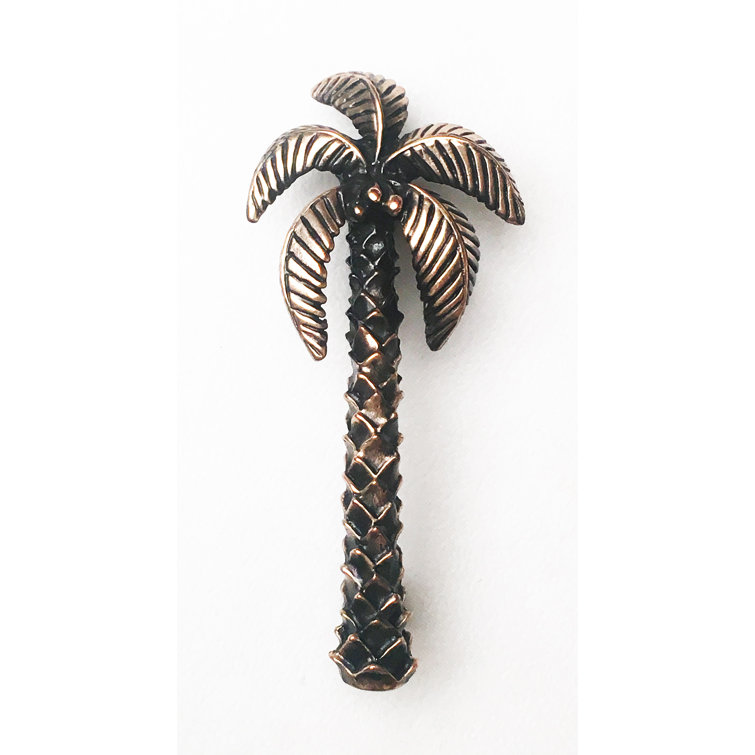 Bronze Palm Tree Coastal Bar Pull with Mounting Hardware