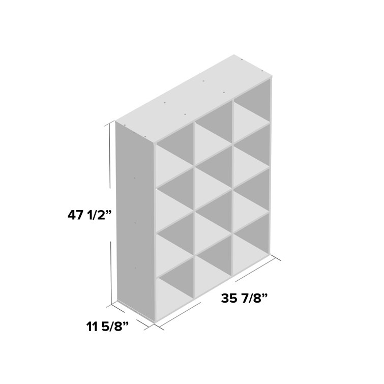 Espresso 12-Cube Laminate Organizer Bookcase