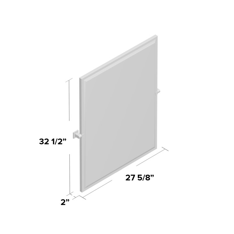 Elevate Classic Brass Framed Beveled Bathroom Vanity Mirror 32.5''