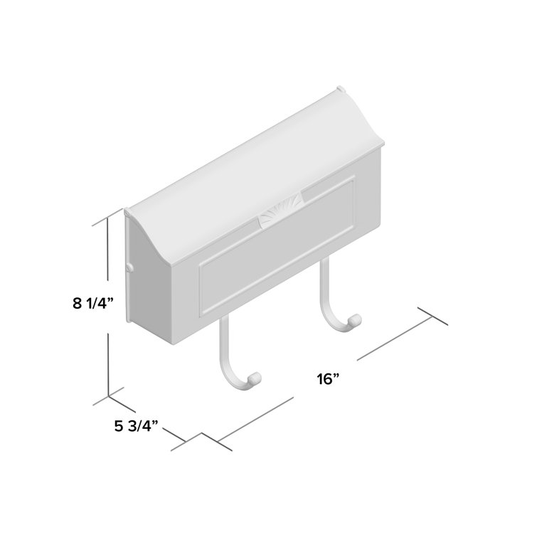 Black Aluminum Lockable Horizontal Wall Mounted Mailbox
